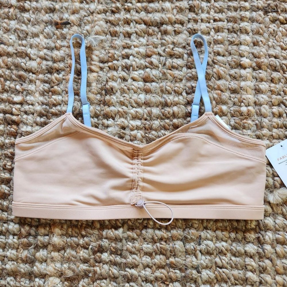 Fabletics blue and tan Bra. New with tags